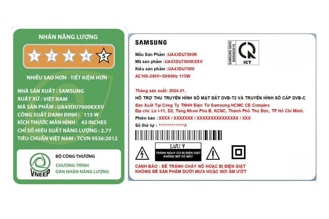 Smart Tivi Crystal UHD Samsung 4K 43 inch UA43DU7000